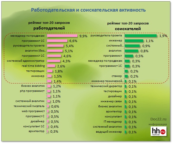 Doc22.ru Работодательская и соискательская активность. 2013