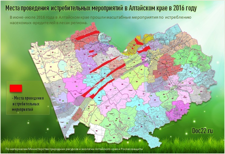 Doc22.ru Карта-схема: Места проведения истребительных мероприятий в Алтайском крае в 2016 году