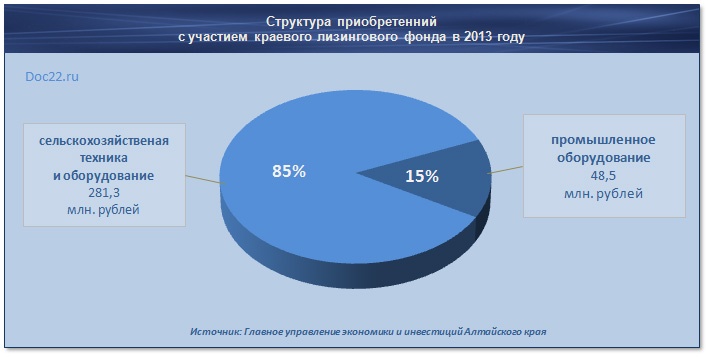 Doc22.ru Структура приобретенний  с участием краевого лизингового фонда в 2013 году