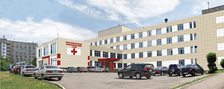 Doc22.ru Так после реконструкции фасада будет выглядеть корпус Краевой клинической больницы скорой медицинской помощи по проспекту Комсомольский.